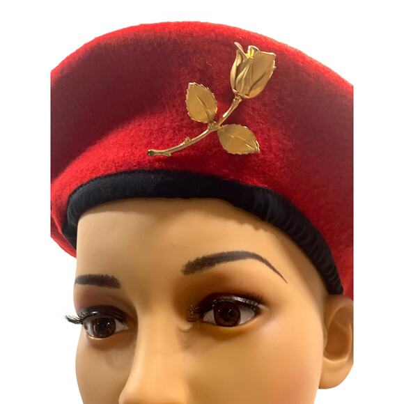 Vintage 60s Large Gold Single Rose Brooch Pin | 2.75" - Picture 4 of 6